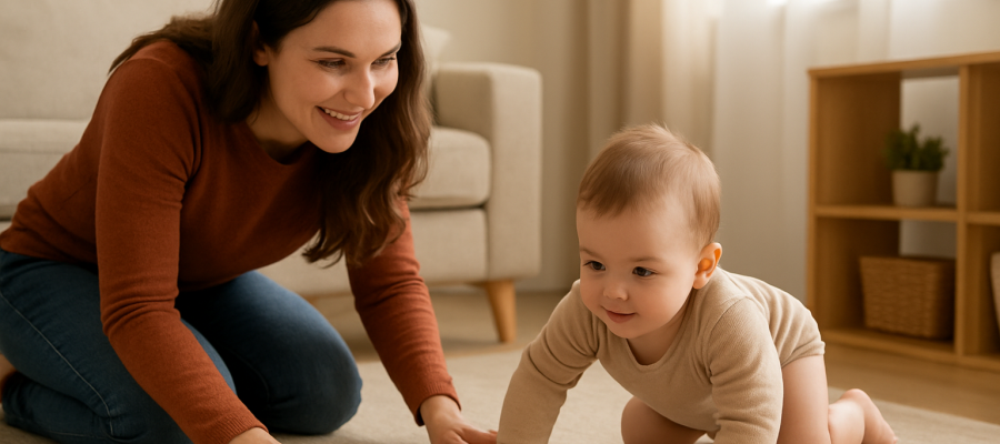 Quando o bebê engatinha: faixa etária, sinais e como estimular com segurança